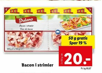 Let-Køb Bacon i strimler tilbud