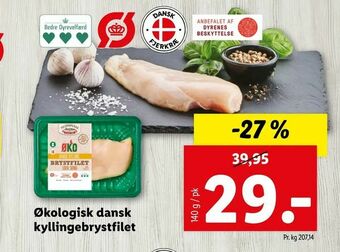 Let-Køb Økologisk dansk kyllingebrystfilet tilbud