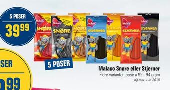 Otto Duborg Malaco snøre eller stjerner tilbud