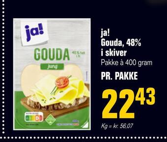 Otto Duborg Ja! gouda, 48% i skiver tilbud