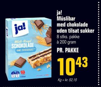 Otto Duborg Ja! müslibar med chokolade uden tilsat sukker tilbud