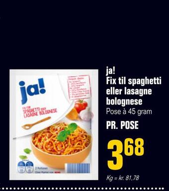 Otto Duborg Ja! fix til spaghetti eller lasagne bolognese tilbud