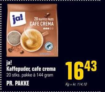 Otto Duborg Ja! kaffepuder, cafe crema tilbud