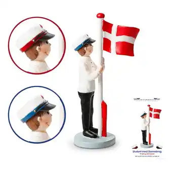 Kop & Kande Det gamle apotek student med flag dreng 12 cm tilbud