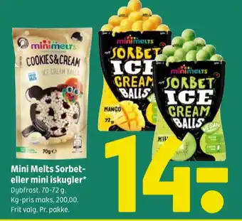 Sorbet ice cream balls mango iskugler