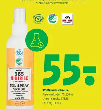 Coop 365 Coop 365 minirisk solcreme tilbud