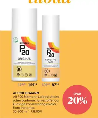 Matas P20 solcreme tilbud