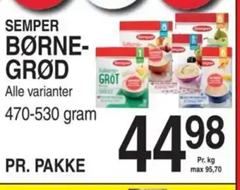 ABC Lavpris SEMPER BØRNE-GRØD tilbud
