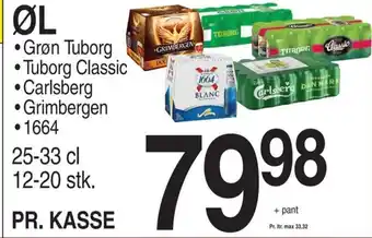 ABC Lavpris ØL •Grøn Tuborg● Tuborg Classic •Carlsberg Grimbergen •1664 tilbud
