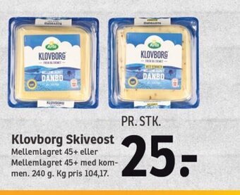 SPAR Klovborg Skiveost tilbud