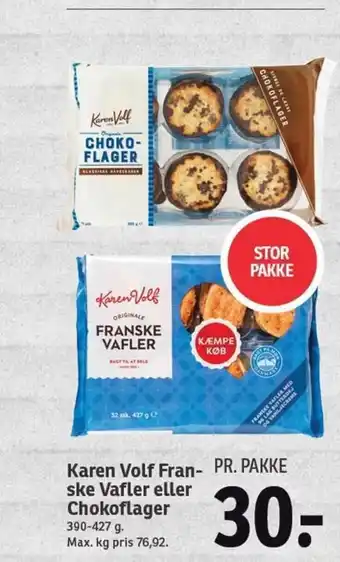 Karen Volf Fran- ske Vafler eller Chokoflager