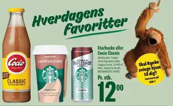 Min Købmand Starbucks eller Cocio Classic tilbud