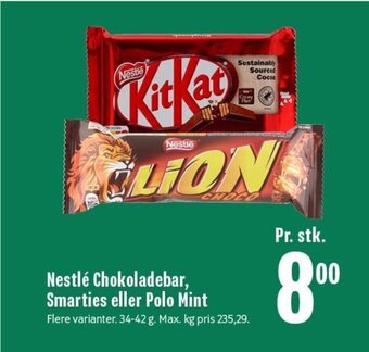 Min Købmand Nestlé Chokoladebar, Smarties eller Polo Mint tilbud