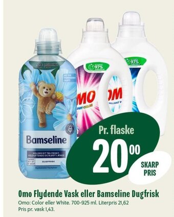 Min Købmand Omo Flydende Vask eller Bamseline Dugfrisk tilbud