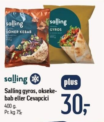 Føtex Salling gyros, okseke-bab eller Cevapcici tilbud