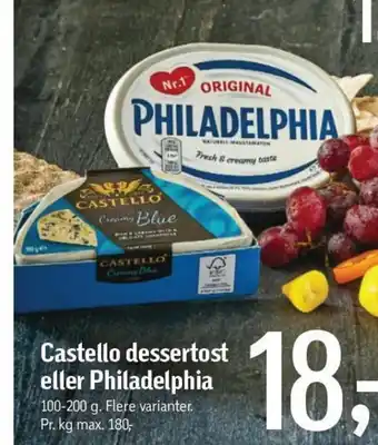 Føtex Castello dessertost eller Philadelphia tilbud