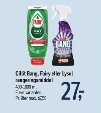 Cillit Bang, Fairy eller Lysol rengøringsmiddel