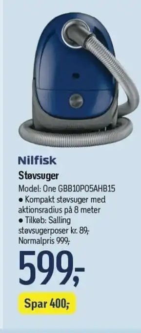 Nilfisk Støvsuger Model: One GBB10P05AHB15