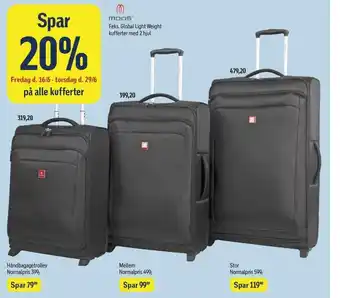 Føtex F.eks. Global Light Weight kufferter med 2 hjul tilbud