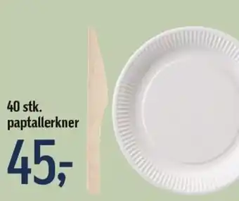 Føtex 40 stk. paptallerkner tilbud