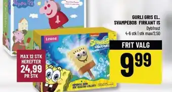 GURLI GRIS EL. SVAMPEBOB FIRKANT IS