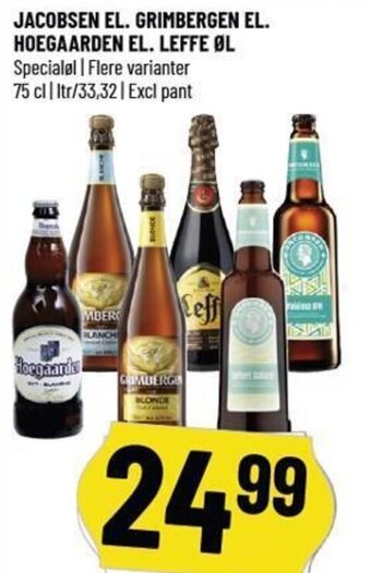 Løvbjerg JACOBSEN EL. GRIMBERGEN EL. HOEGAARDEN EL. LEFFE ØL tilbud