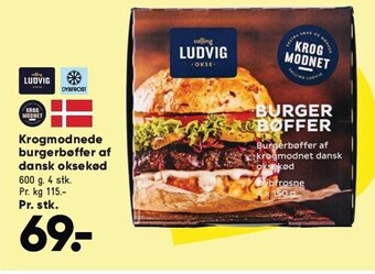 Bilka Krogmodnede burgerbøffer af dansk oksekød tilbud