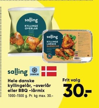 Bilka Hele danske kyllingelår,- overlår eller bbq- lårmix tilbud