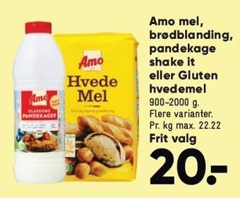 Bilka Amo mel, brødblanding, pandekage shake it eller gluten hvedemel tilbud
