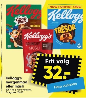 Kellogg's morgenmad eller müsli