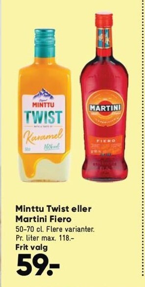 Bilka Minttu twist eller martini fiero tilbud