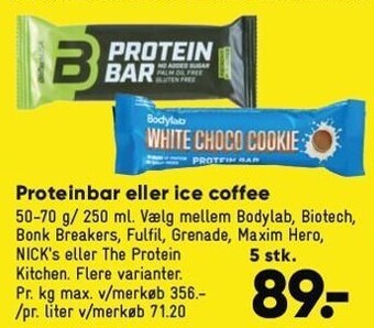 Bilka Proteinbar eller ice coffee tilbud