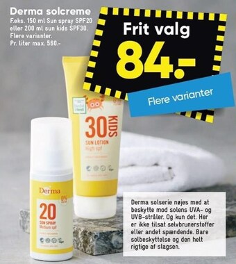 Bilka Derma solcreme tilbud