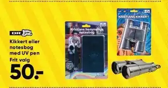 Bilka Kikkert eller notesbog med uv pen tilbud