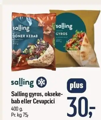 Føtex Salling gyros, oksekebab eller cevapcici tilbud