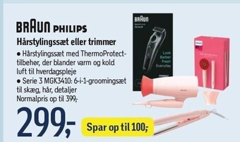 Føtex Braun el. philips hårstylingssæt eller trimmer tilbud