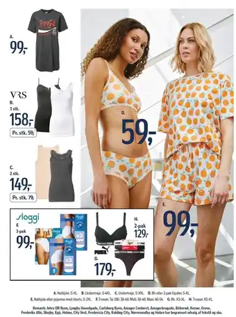 Føtex Natkjole, undertrøje, bh eller 2-pak hipster, natkjole eller pyjamas med shorts eller trusser tilbud
