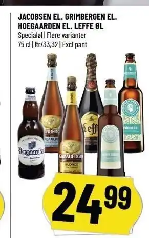 Løvbjerg Jacobsen, grimbergen, hoegaarden eller leffe øl tilbud