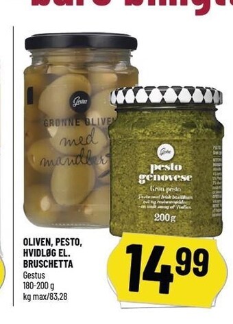 Løvbjerg Gestus oliven, pesto, hvidløg el. bruschetta tilbud