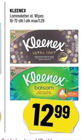 Løvbjerg Kleenex lommeletter el. wipes tilbud