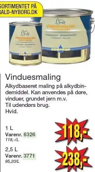 Harald Nyborg Vinduesmaling 1l eller 2,5 l tilbud