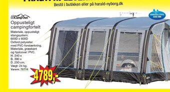 Oppusteligt campingfortelt