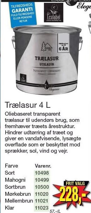 Harald Nyborg Trælasur 4 l tilbud