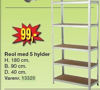 Harald Nyborg Reol med 5 hylder tilbud