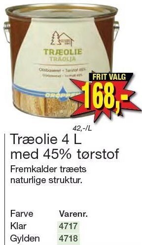 Harald Nyborg Træolie 4 l med 45% tørstof tilbud