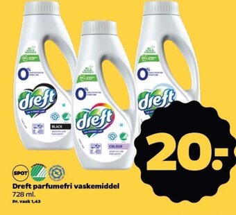 Dreft parfumefri vaskemiddel