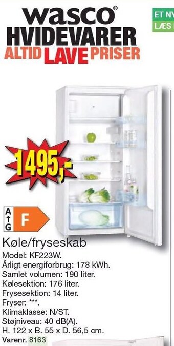 Harald Nyborg Køle-/fryseskab tilbud
