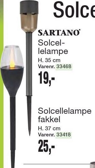 Harald Nyborg Sartano solcellelampe tilbud