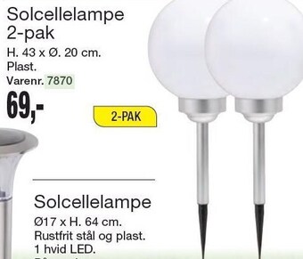 Harald Nyborg Solcellelampe 2-pak tilbud