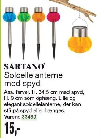 Harald Nyborg Sartano solcellelanterne med spyd tilbud